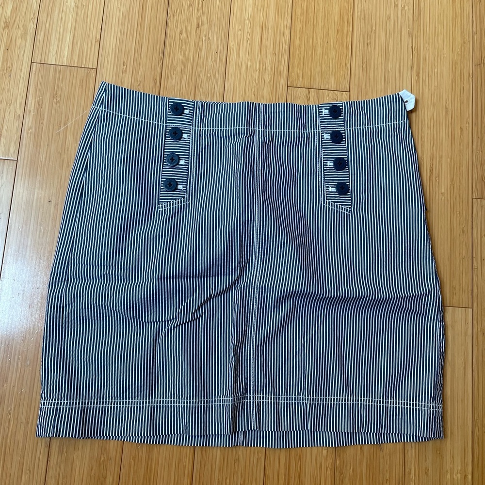 Talbots, size 12, blue & white striped skirt.